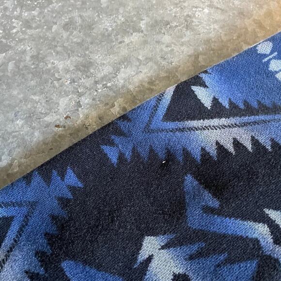 Ralph Lauren Tribal Southwestern Hoodie Womens Medium Blue Sweater Sweatshirt - Picture 7 of 10